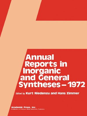cover image of Annual Reports in Inorganic and General Syntheses-1972